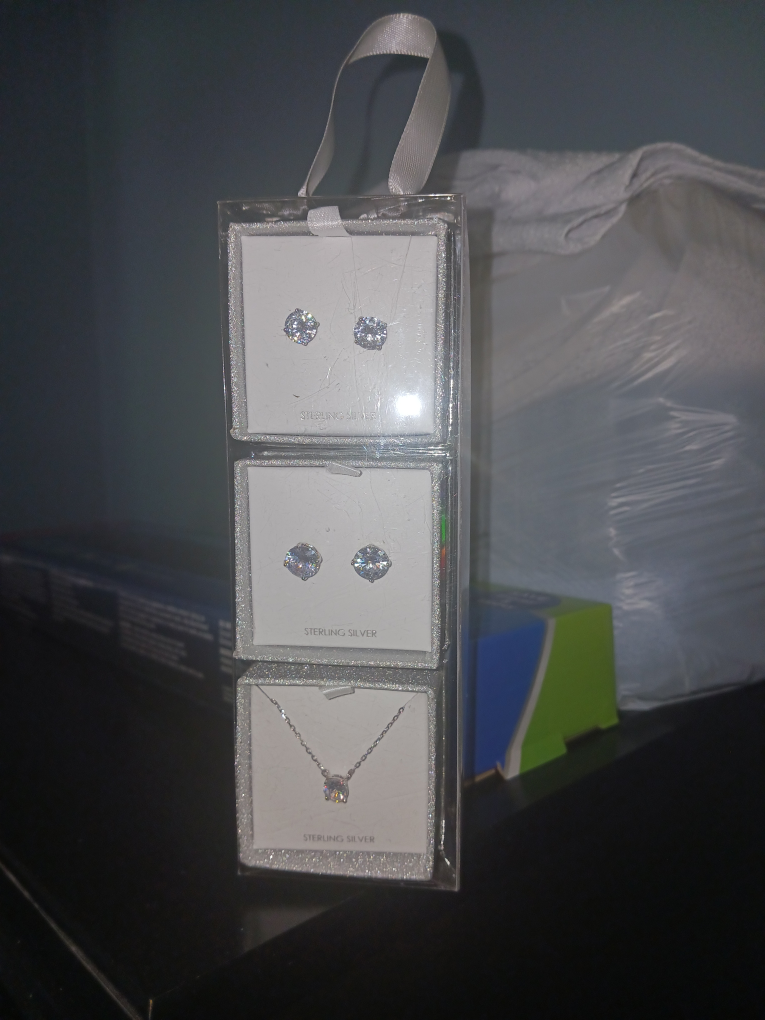Sterling Silver Earrings and Necklace Set