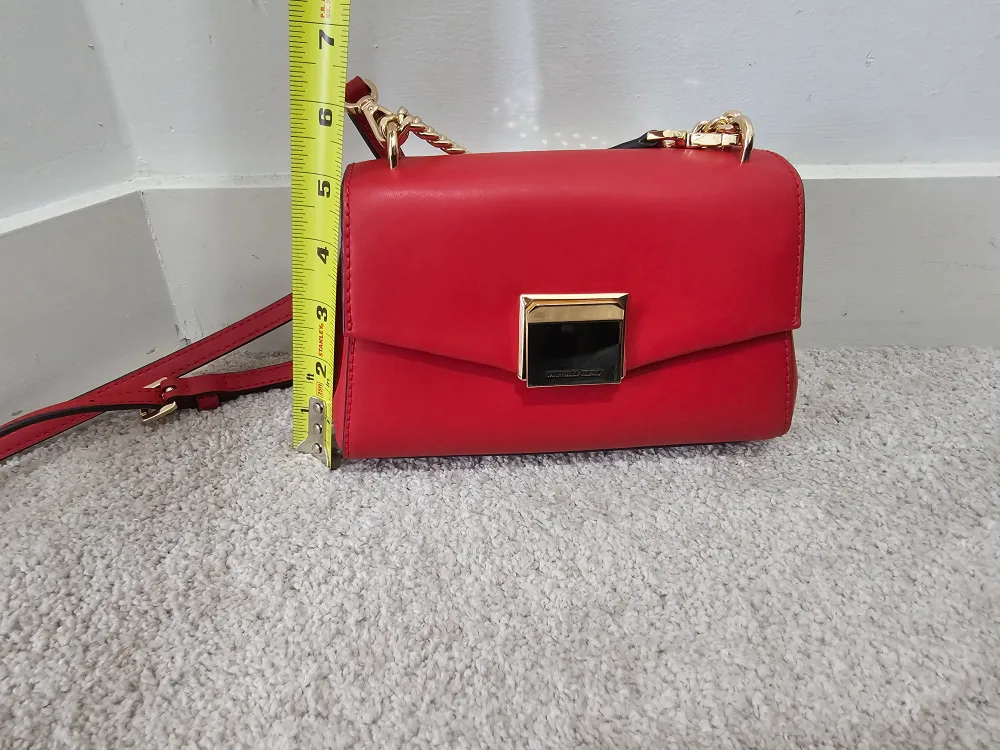 Authentic Michael Kors Red Leather Crossbody Bag image indicator(8)