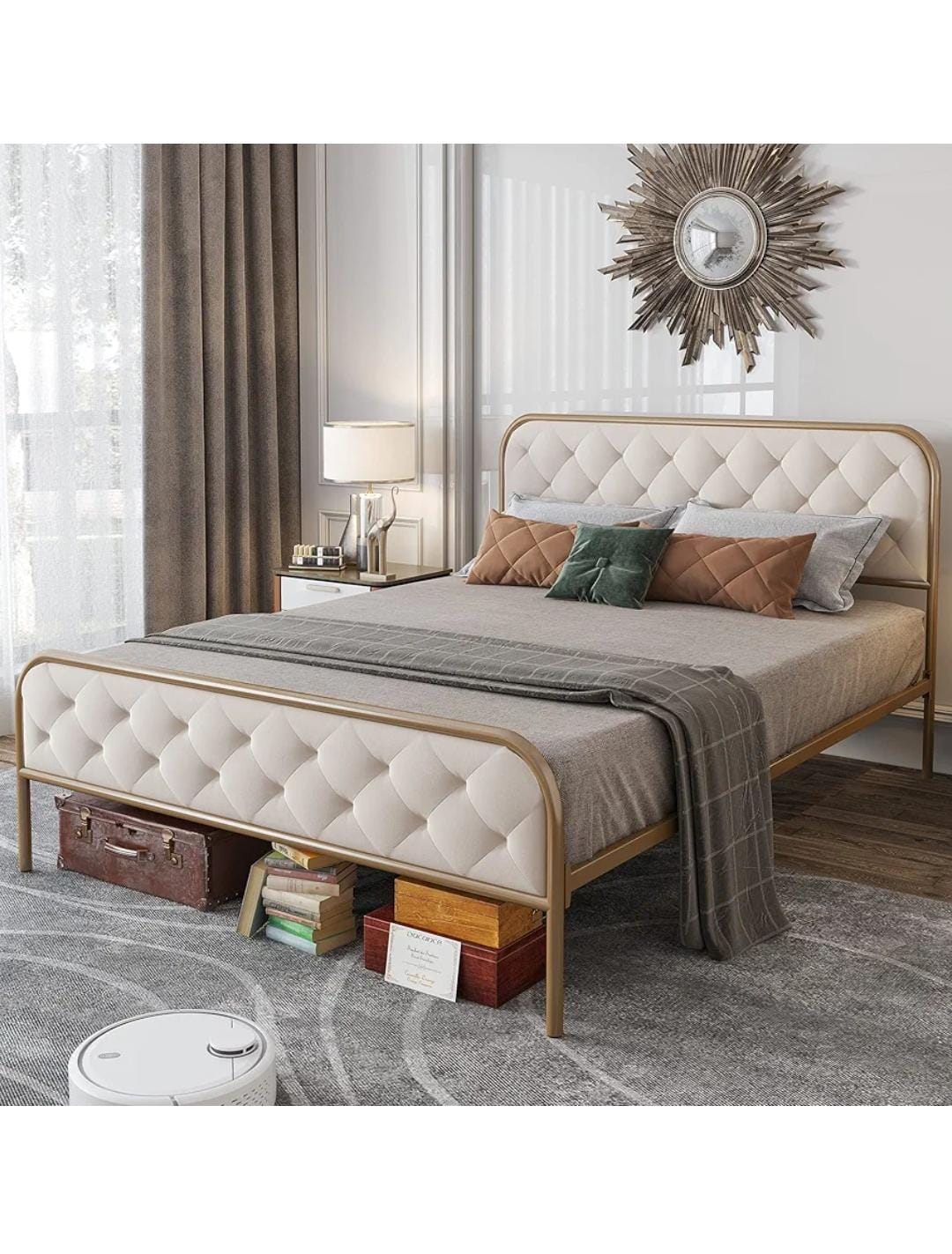Upholstered Platform Queen Bed Frame