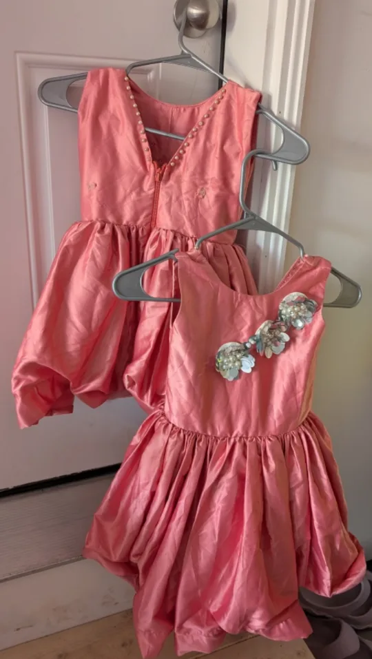 Girls' Dresses - White & Pink image indicator(5)