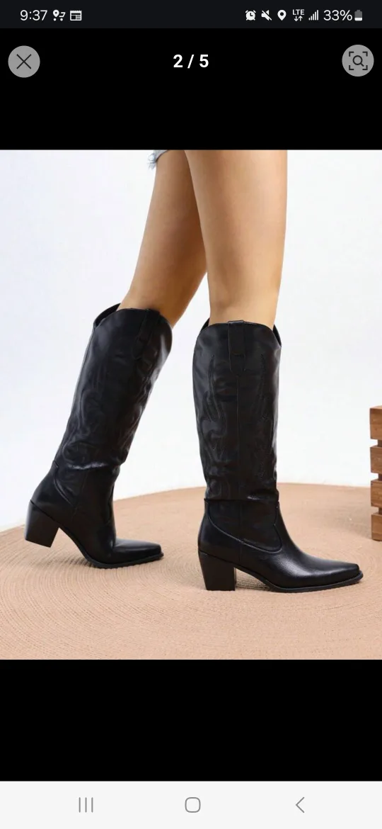 Black Cowboy Boots - Size 6.5 image indicator(2)