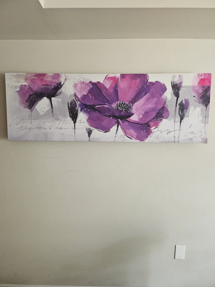 Floral Canvas Wall Art - Purple & White 🇨🇦 thumbnail