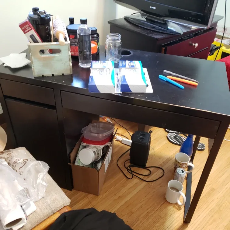 Black Desk with Drawers thumbnail