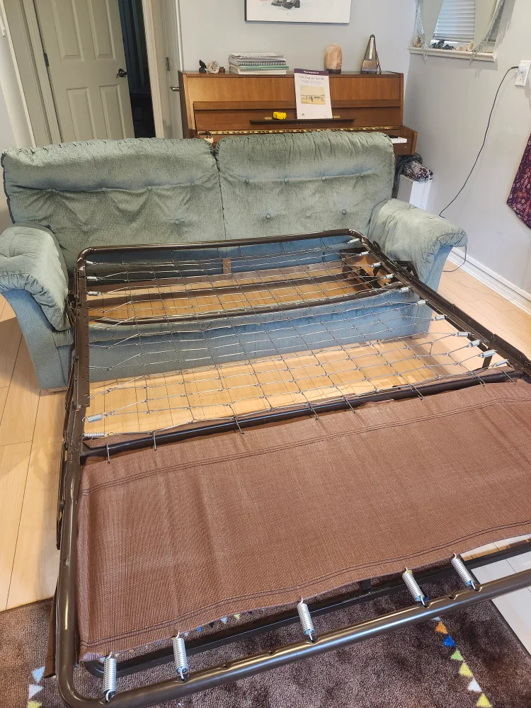 MOVING Green Sofa Bed - no mattress image indicator(5)