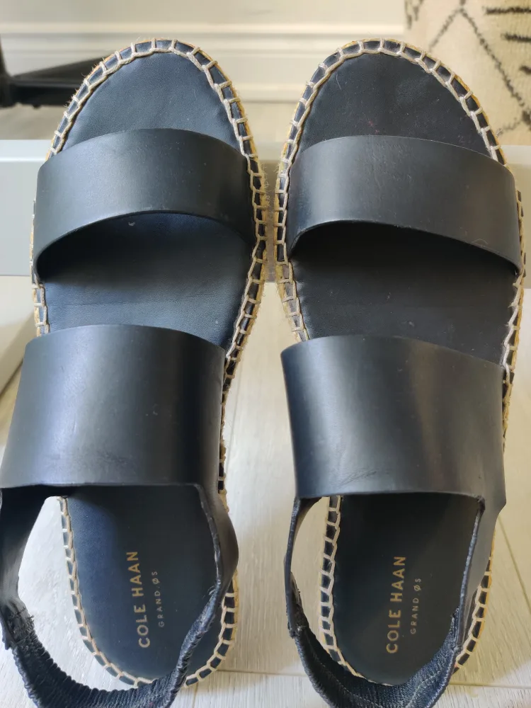 Cole Haan Grand OS Black Espadrille Sandals, Size 9.5 thumbnail