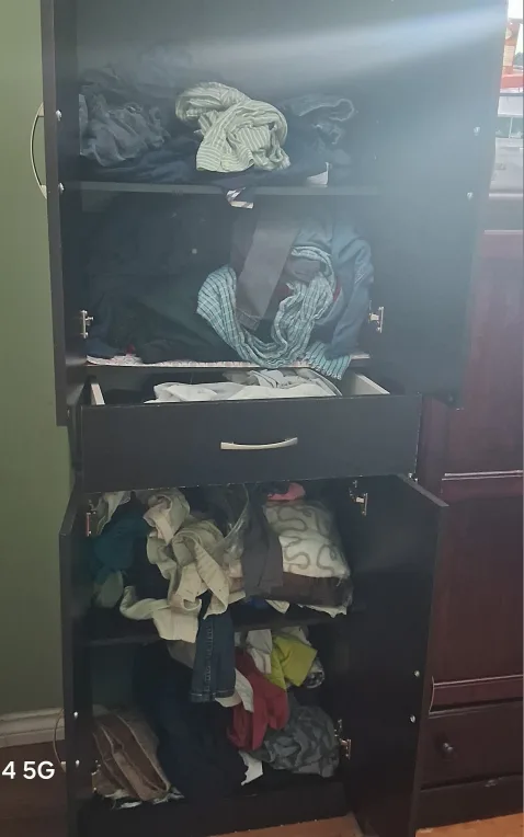 Ikea Black Wardrobe Cabinet with Drawers thumbnail