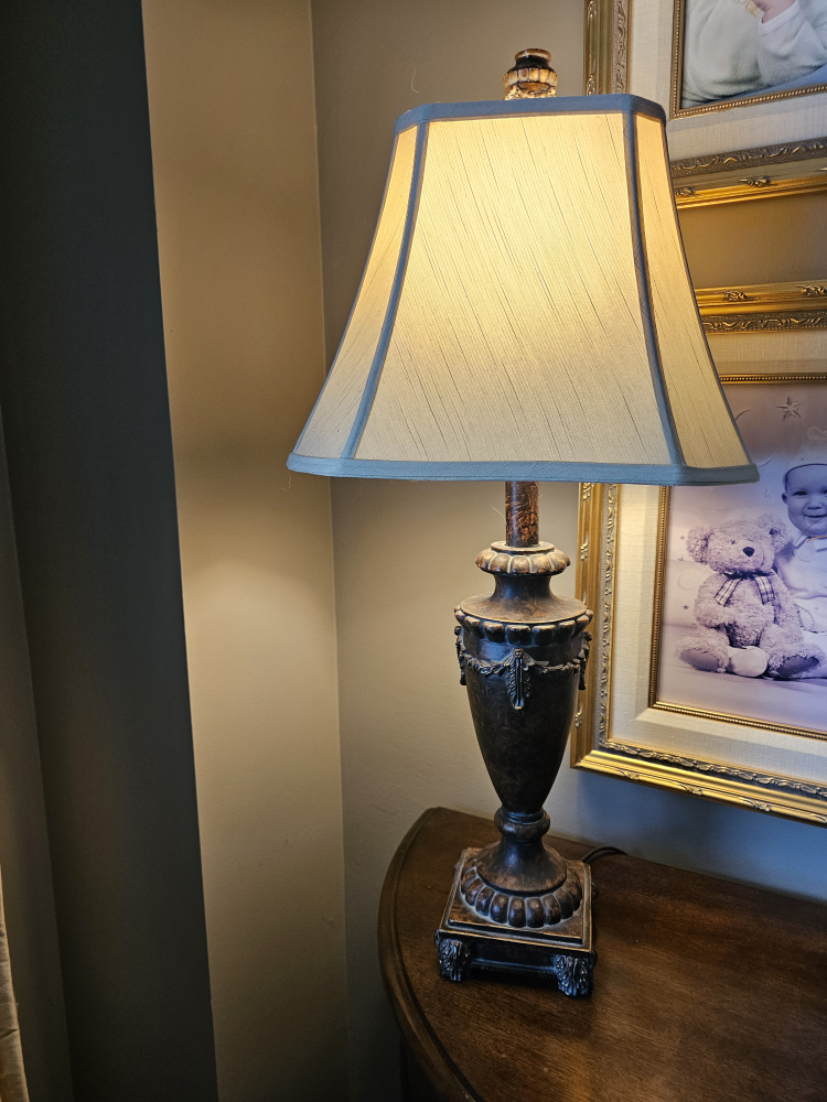 Table Lamp with Beige Shade