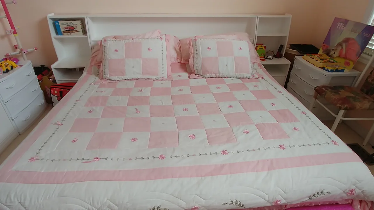 Custom-Built King Size Bed Frame & Mattress with Shelving thumbnail