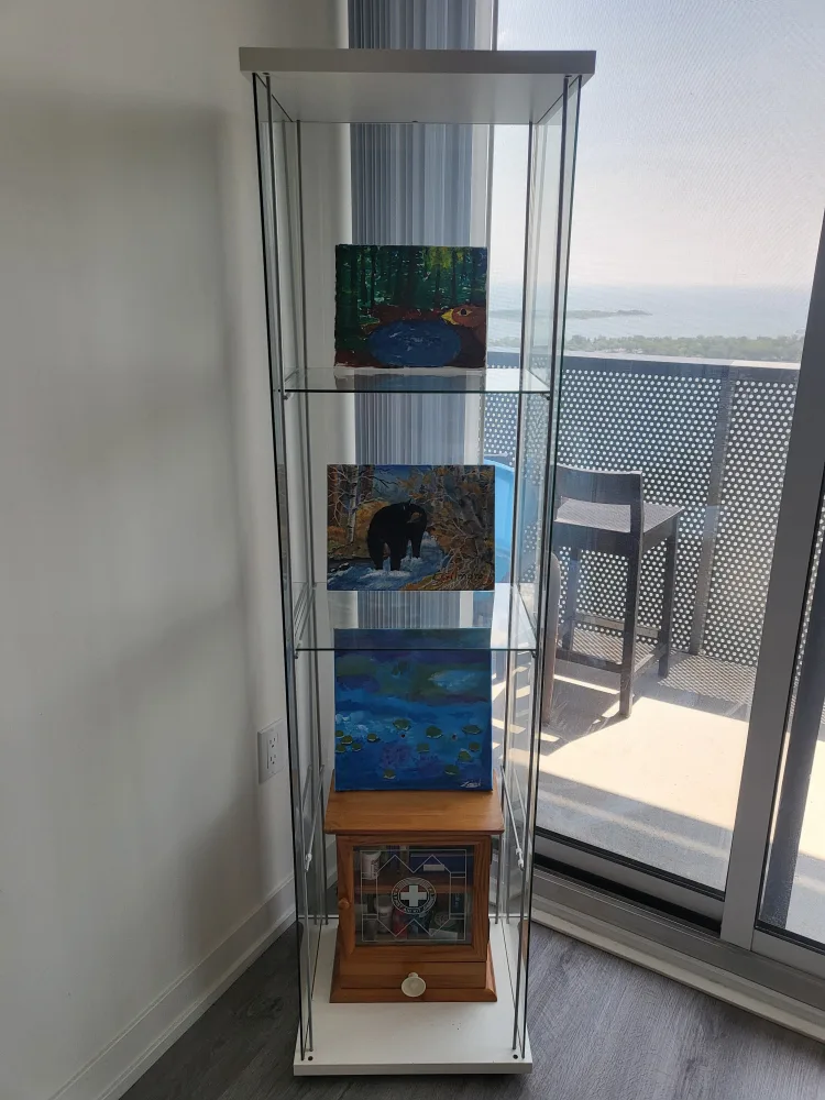 IKEA Detolf Glass Cabinet - White thumbnail