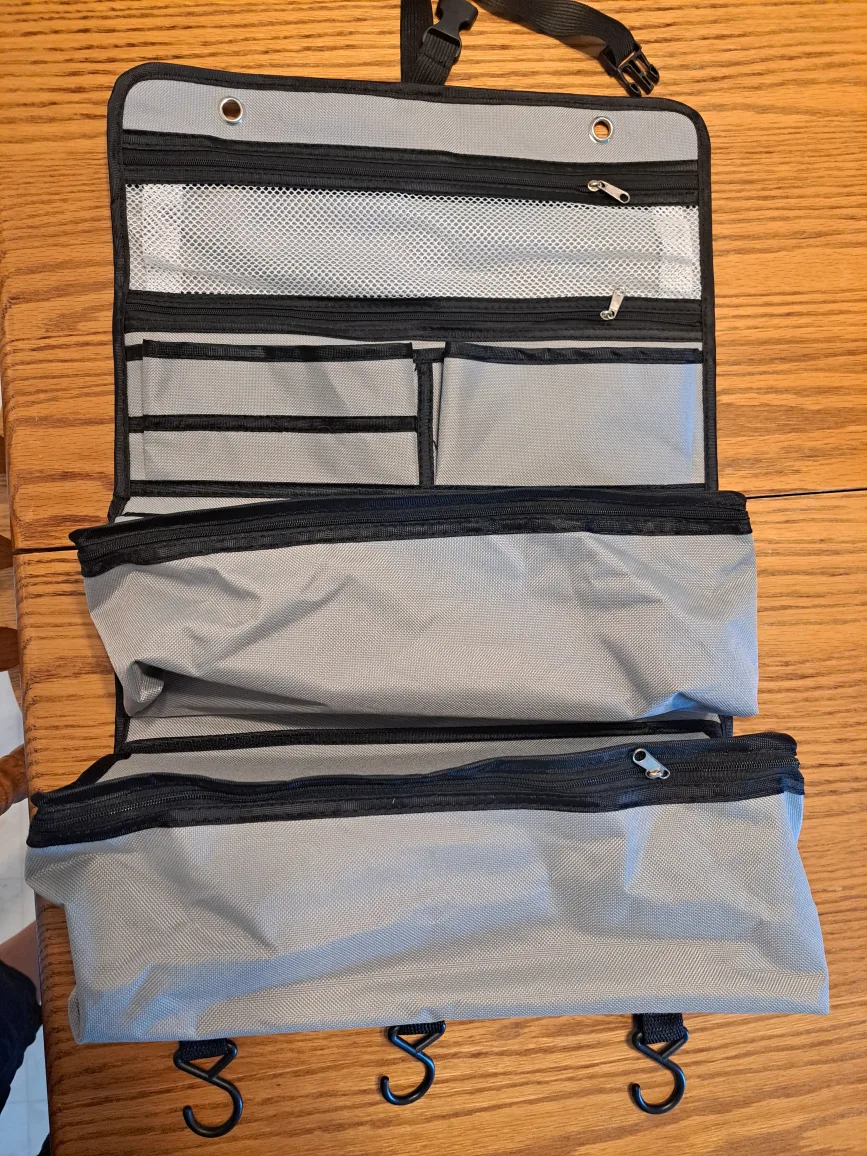 Hanging Travel Toiletry Bag - Grey thumbnail