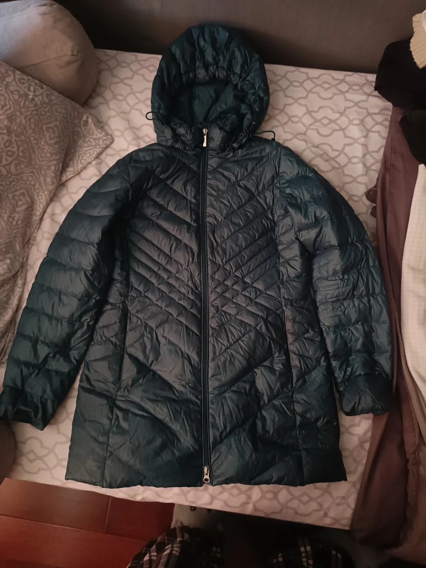 Hooded Puffer Jacket - Dark Green thumbnail