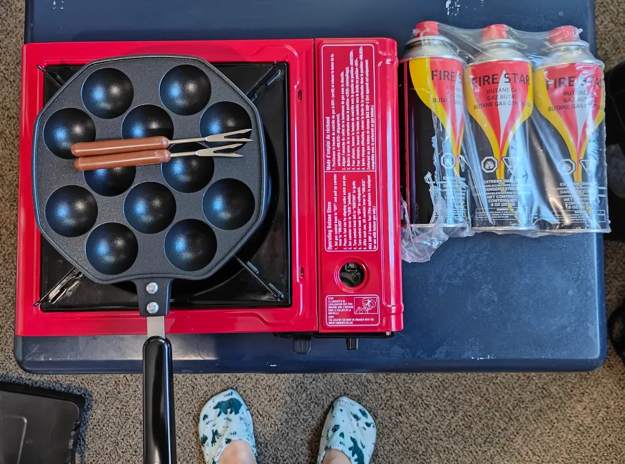 Max Portable Butane Stove with Takoyaki Pan & Fuel image indicator(10)
