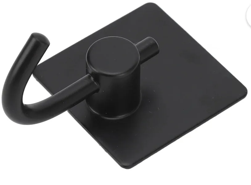Black Adhesive Wall Hooks (Set of 4) image indicator(2)