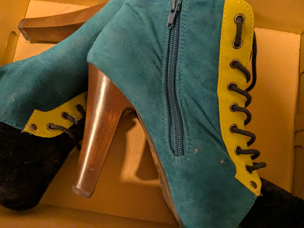 Teal Heeled Boots thumbnail