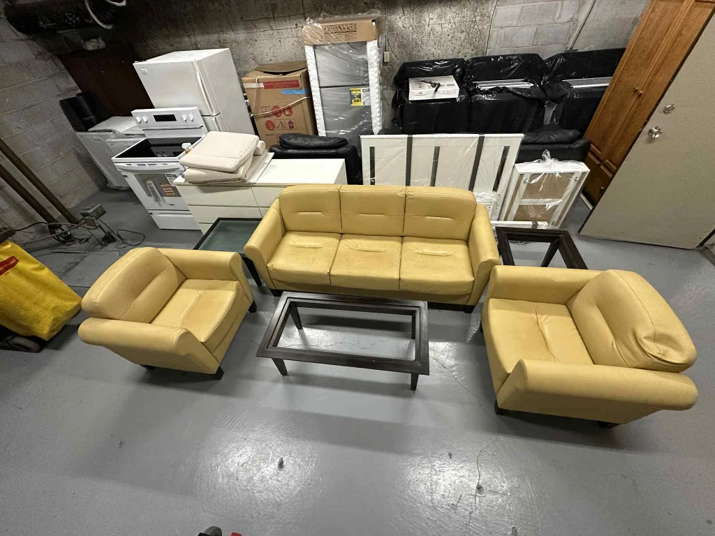 Leather Sofa Set - 3 Seater & 2 Armchairs thumbnail