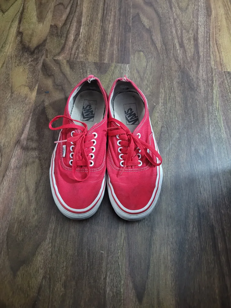 Red Vans Authentic Shoes - US Women's 8.5 thumbnail