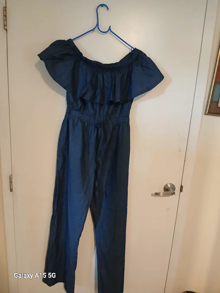 Blue Off-the-Shoulder Jumpsuit thumbnail