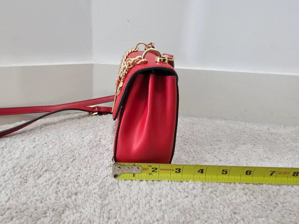 Authentic Michael Kors Red Leather Crossbody Bag image indicator(9)