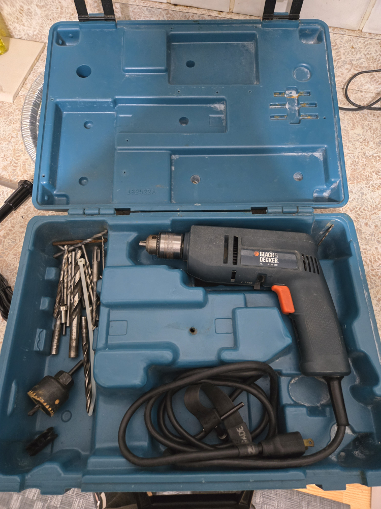 Black & Decker Drill with Case & Drill Bits