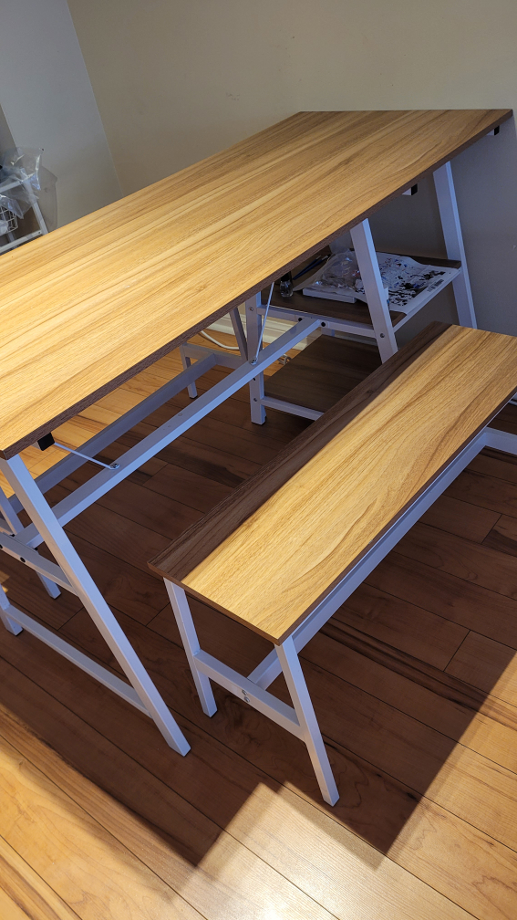 Wooden Dining Table with Benches - photo 3