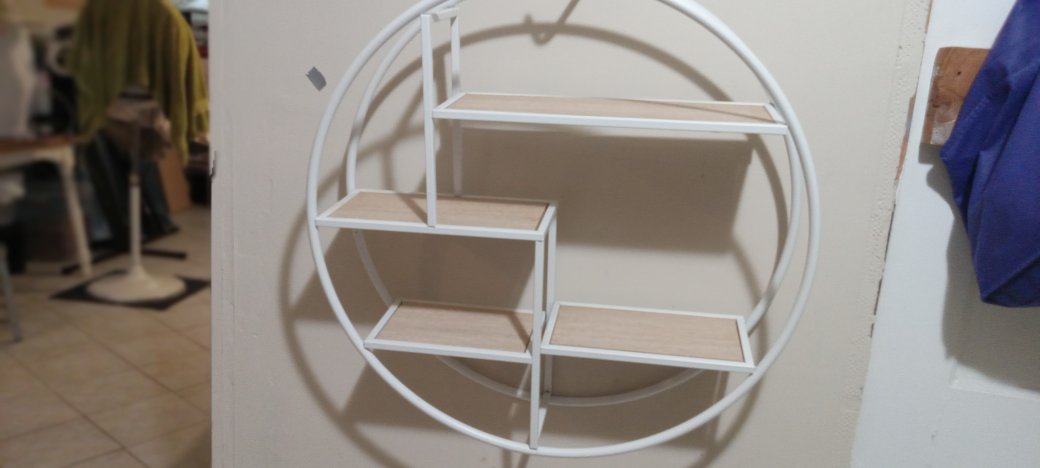 Round Metal & Wood Wall Shelf - photo 3