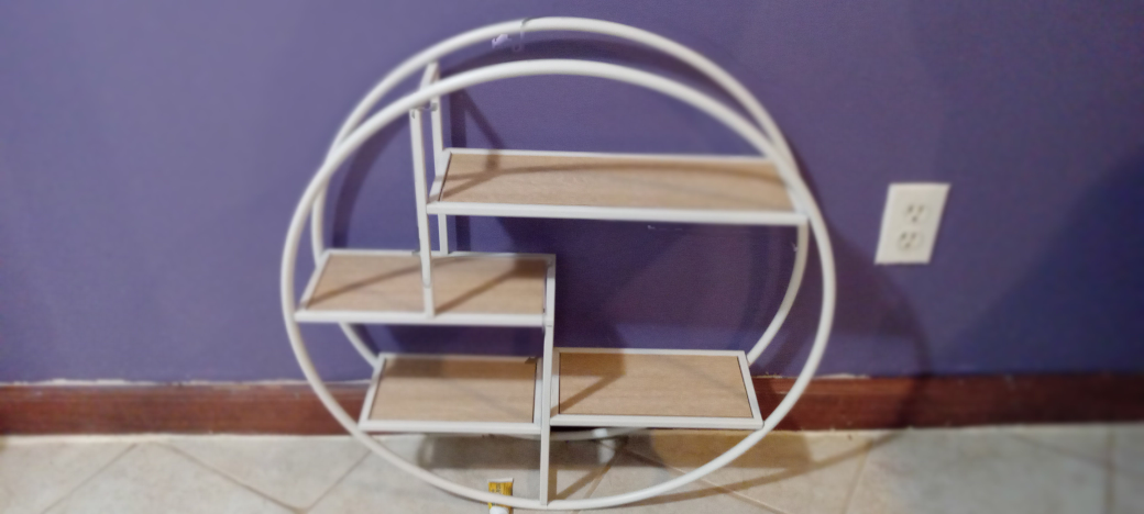 Round Metal & Wood Wall Shelf - photo 5