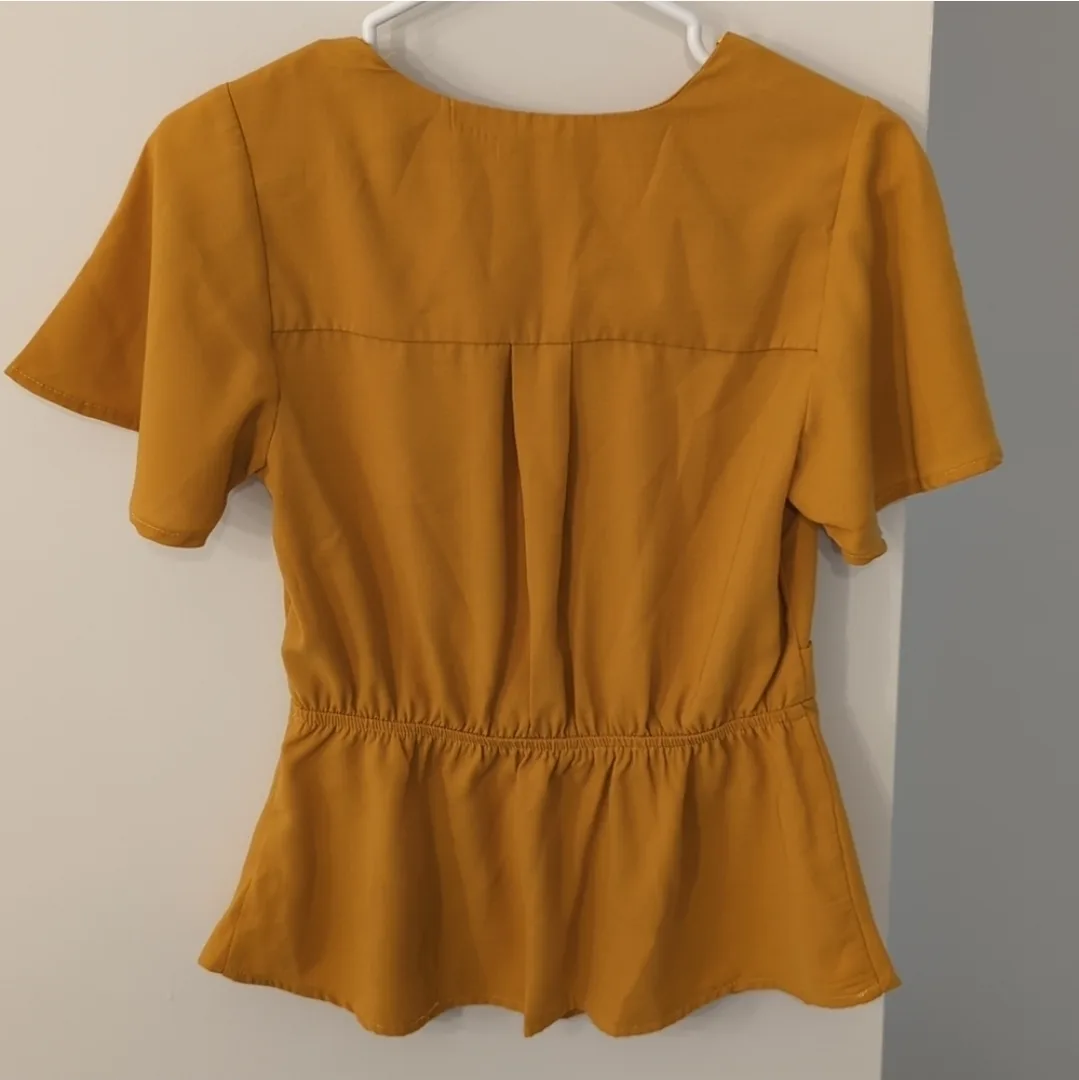 Monteau Mustard Yellow Wrap Top - Size S image indicator(3)