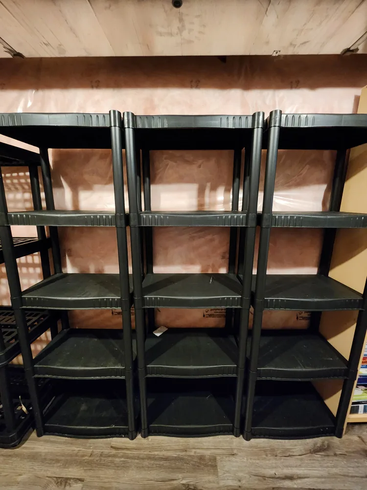 3 Black Plastic Shelving Unit thumbnail