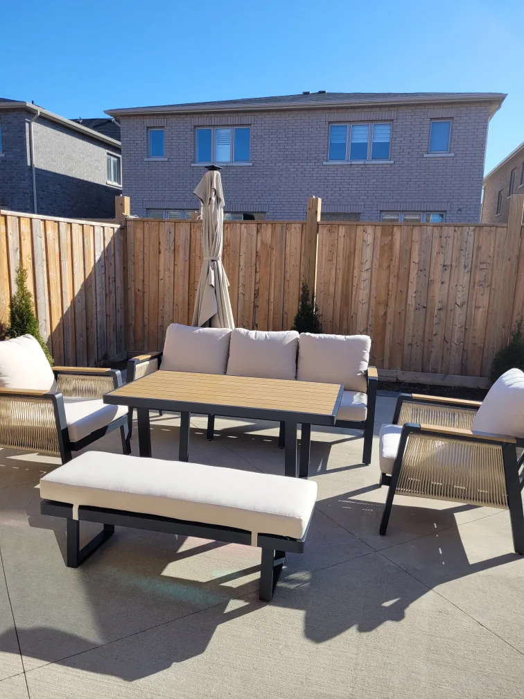 Outdoor Patio Set - Table, Sofa, Chairs, Bench thumbnail