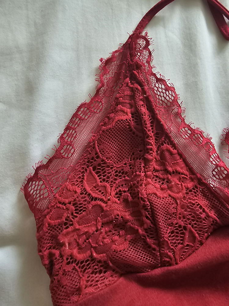 Red Lace Halter Top - photo 2