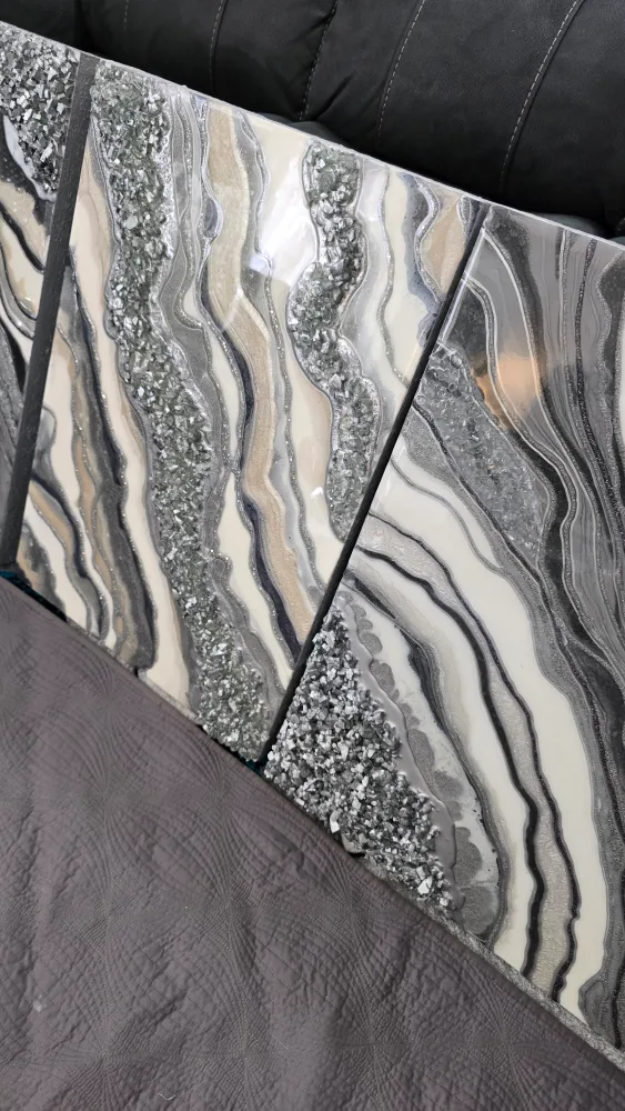 Set of 3 Abstract Resin Art Panels thumbnail