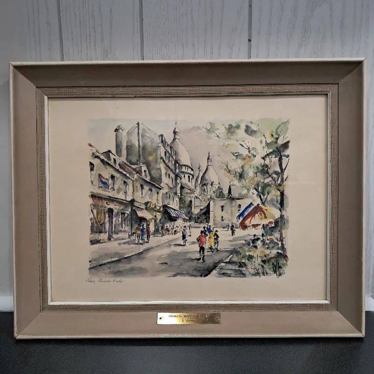 Framed Irish Watercolor Painting by G.Lelong thumbnail