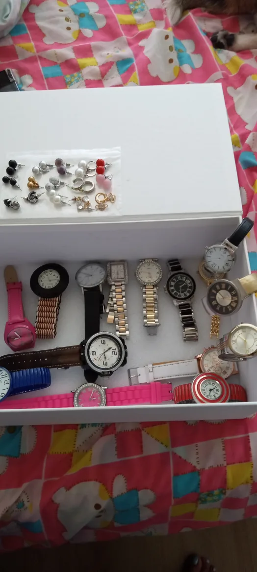 Collections watches & crystals, pearls Earrings $50 for all. thumbnail