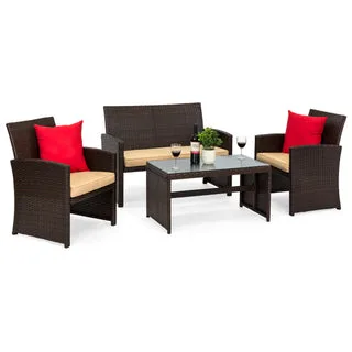 Wicker Patio Furniture Set - Brown thumbnail