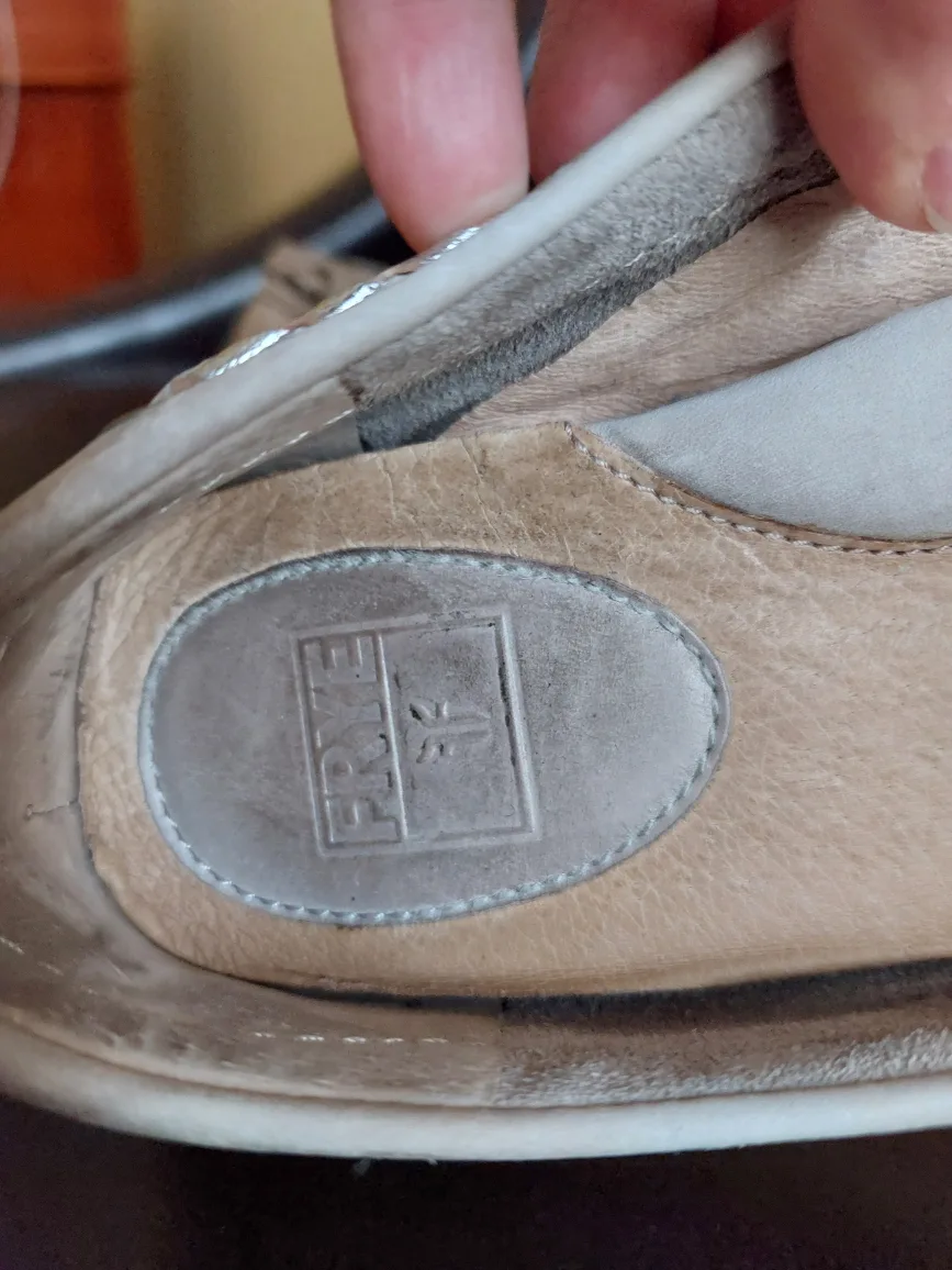 Frye Reagan Size 7 M Leather Braided Lace Moccasin Flats image indicator(5)