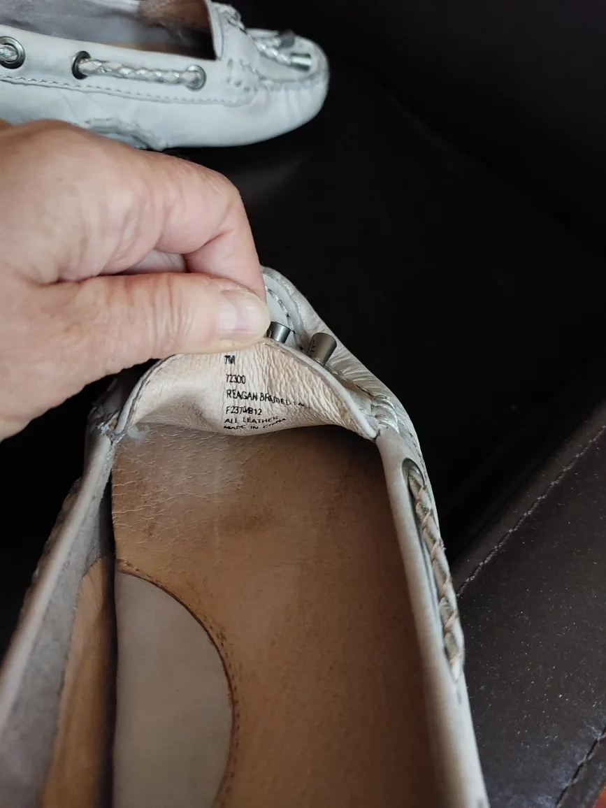 Frye Reagan Size 7 M Leather Braided Lace Moccasin Flats image indicator(6)