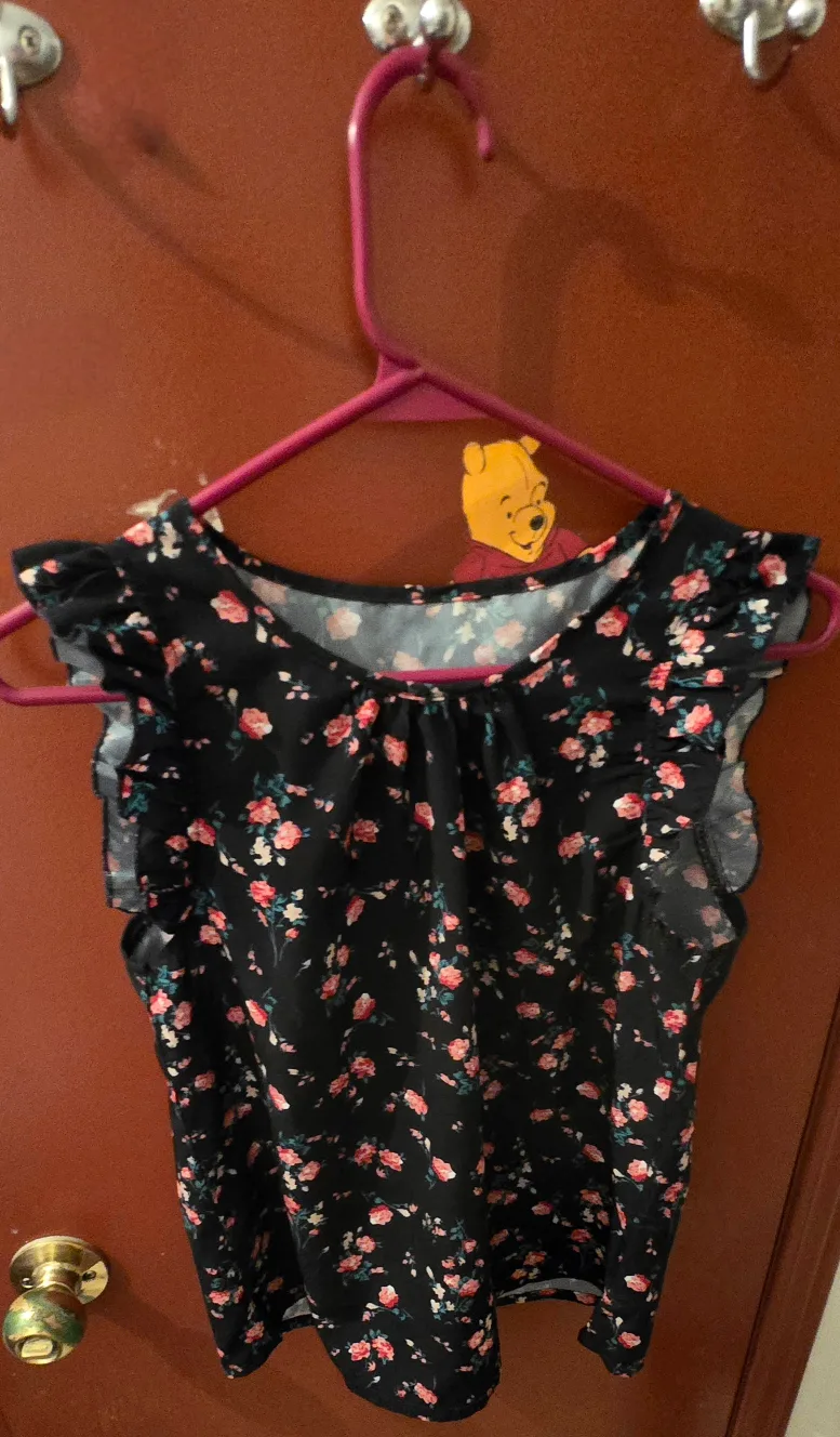 Floral Print Top - Black thumbnail