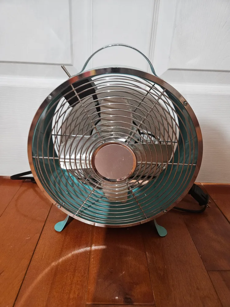 INTERTEK Electric Fan FE-20 Mini 120VAC 60Hz 25W Green Teal thumbnail