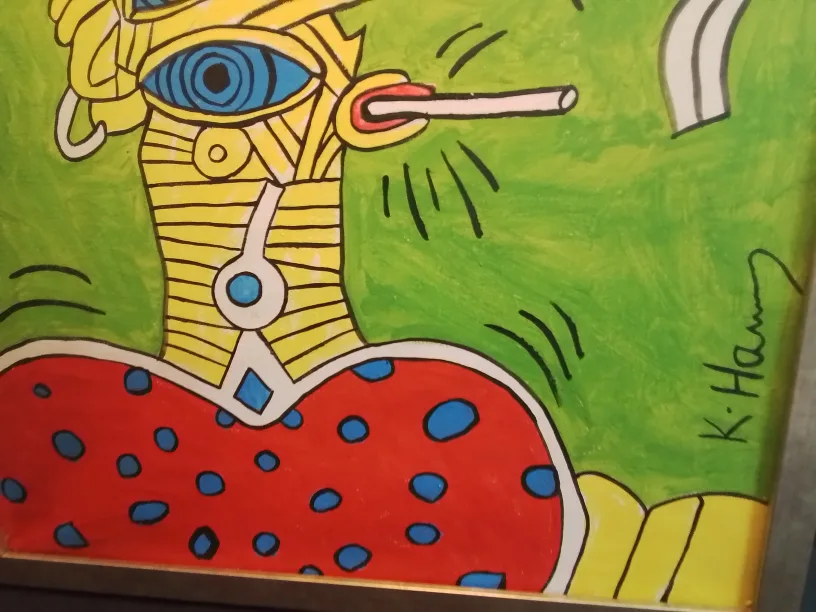 American Acrylic on Canvas Signed Keith Haring image indicator(4)