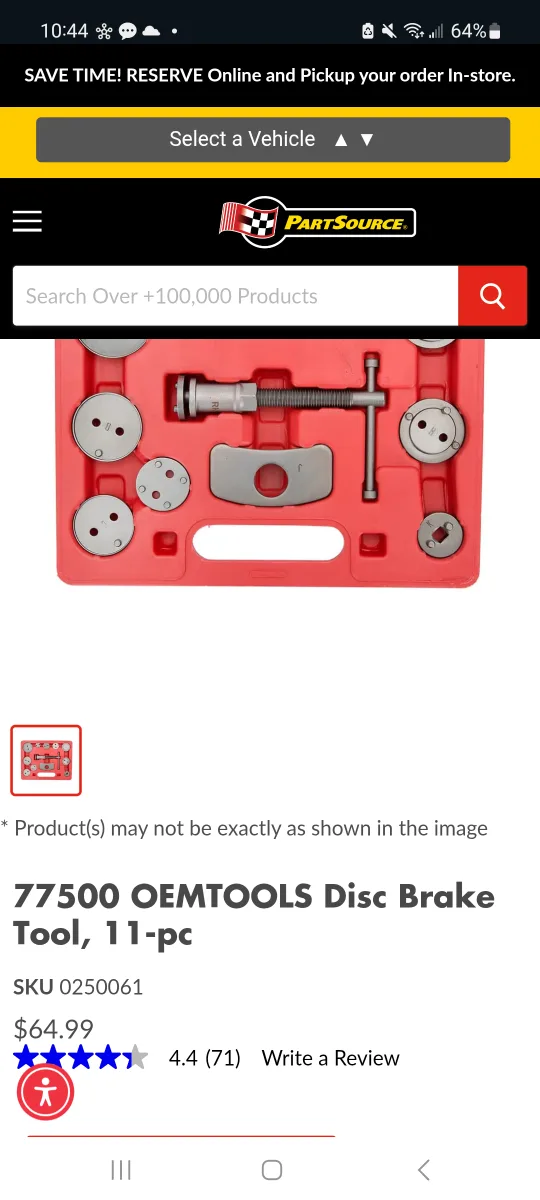 New OEMTOOLS 77500 Disc Brake Tool Set, 11-pc 🇨🇦 thumbnail