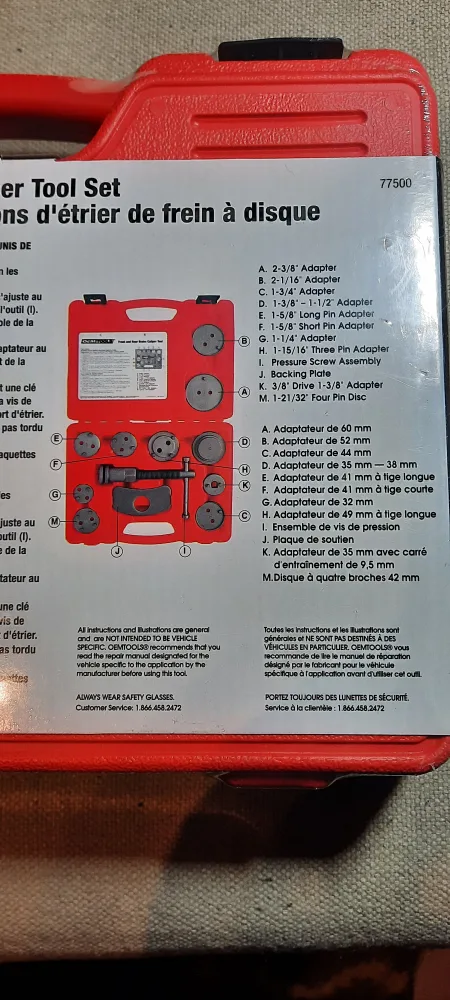 New OEMTOOLS 77500 Disc Brake Tool Set, 11-pc 🇨🇦 image indicator(3)