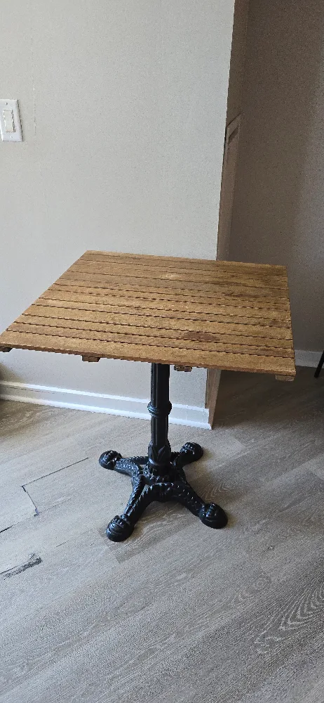 Square Bistro Table - Wood Top, Cast Iron Base thumbnail