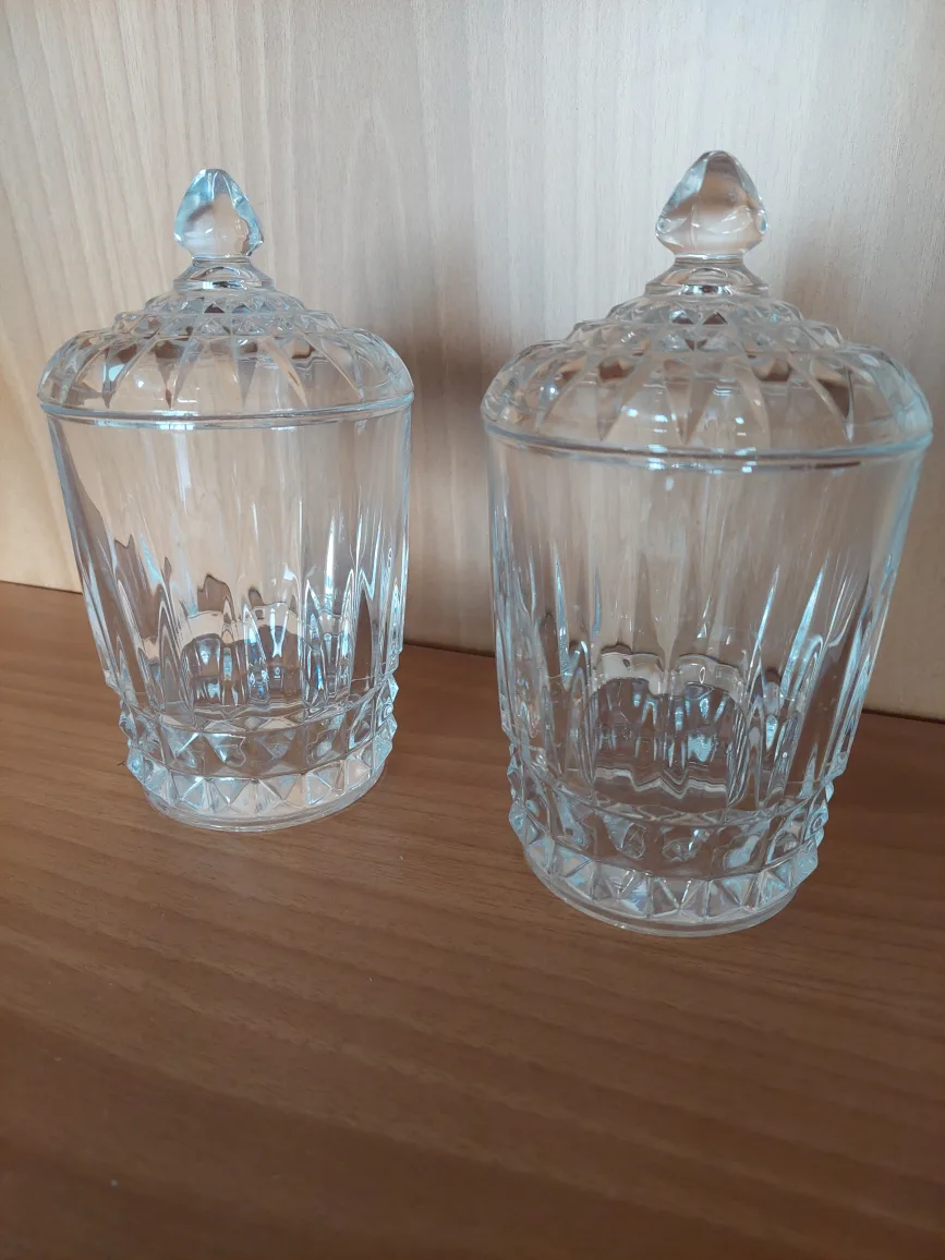 Set of 2 Clear Glass Jars with Lids thumbnail