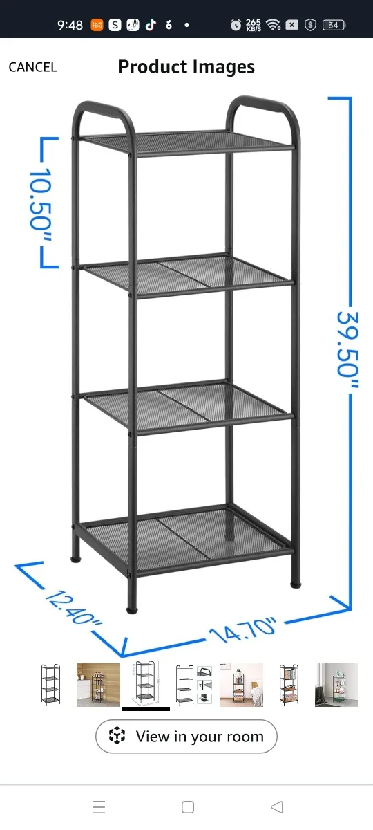 4-Tier Metal Shelf Rack Organizer🥕 thumbnail