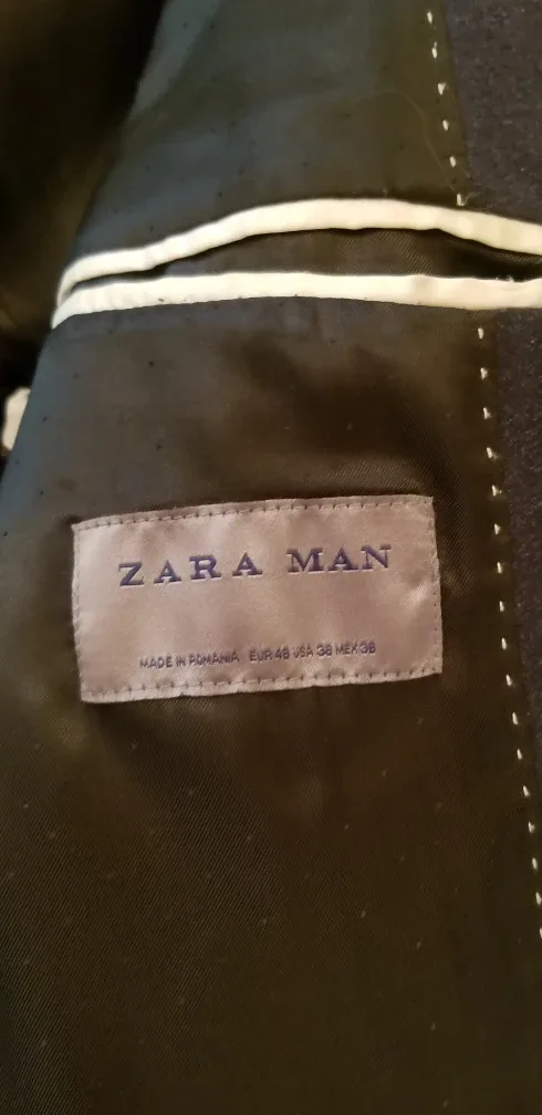 Zara Man Blue Blazer - Size 48 EUR image indicator(4)