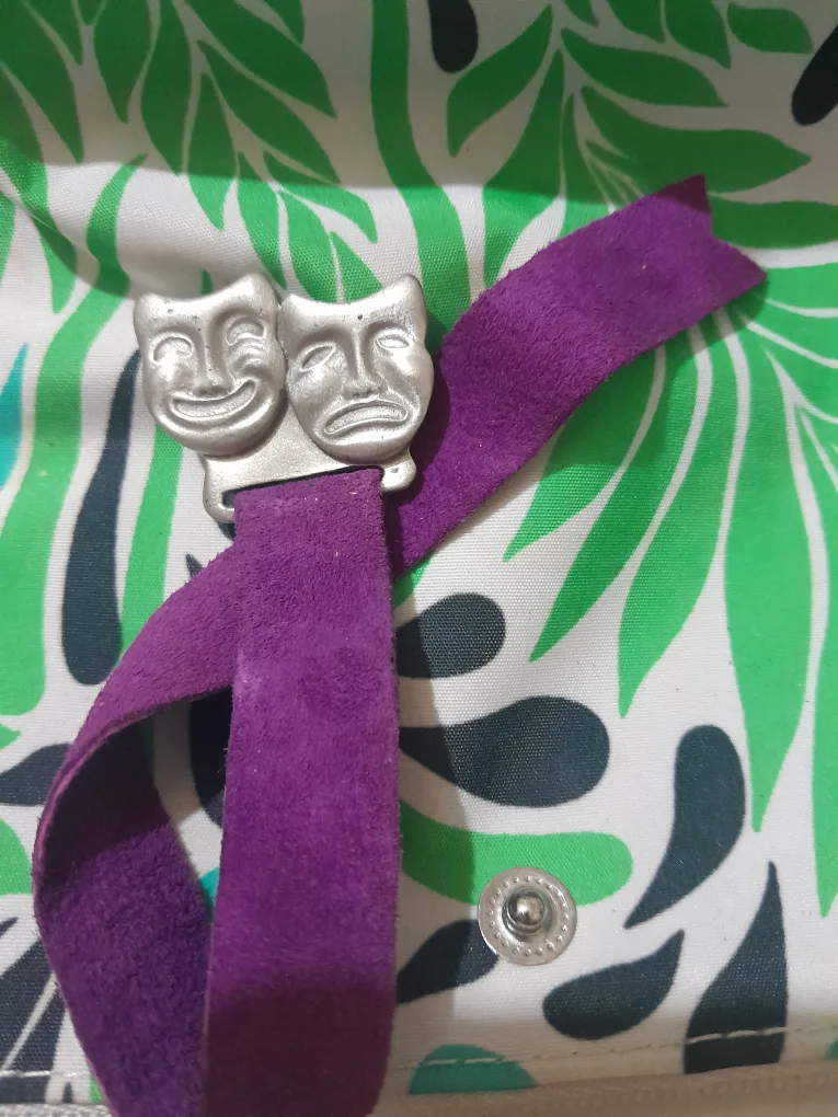 Theater Mask Purple Suede Bookmark thumbnail