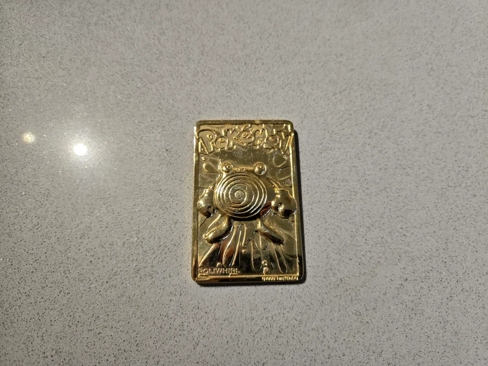 Pokemon Poliwhirl 24K Gold Plated Trading Card Burger King 1999 thumbnail