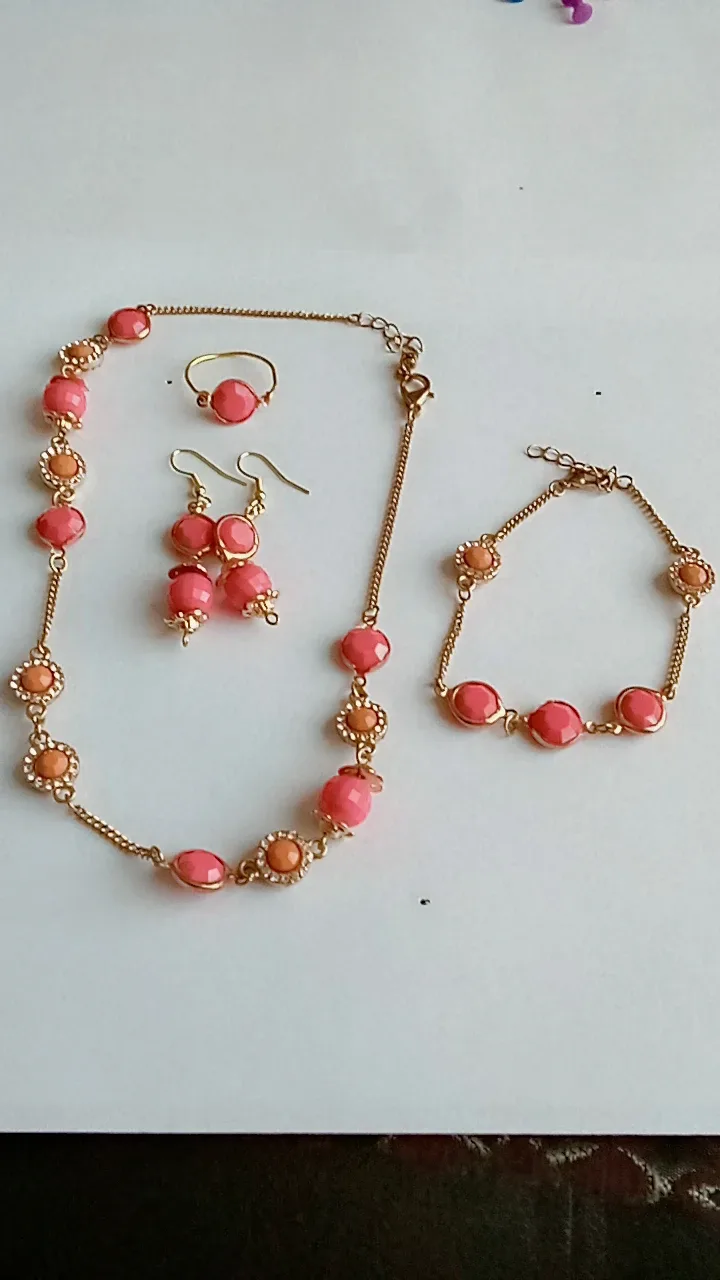 Jewelry Set: Necklace, Bracelet, Earrings, Ring thumbnail