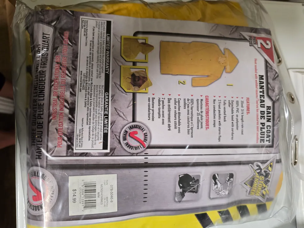 Storm Fighter Yellow Rain Coat - Size M (New) image indicator(6)