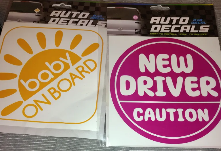 Auto Decals: Baby on Board & New Driver thumbnail
